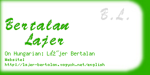 bertalan lajer business card